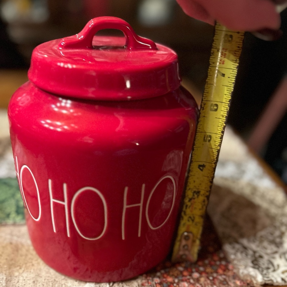 Rae Dunn Festive Red 'Ho Ho Ho' Jar